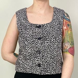 90s Express Cheetah Print Sleeveless Button Up